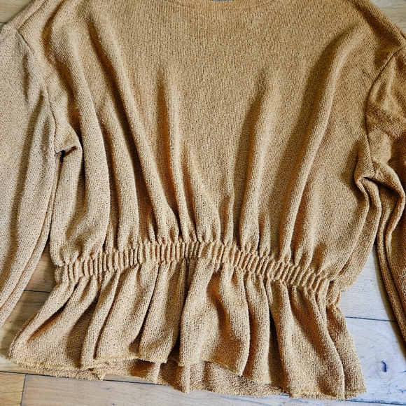 Zara Mustard Yellow Knit Blouse - Picture 2 of 13